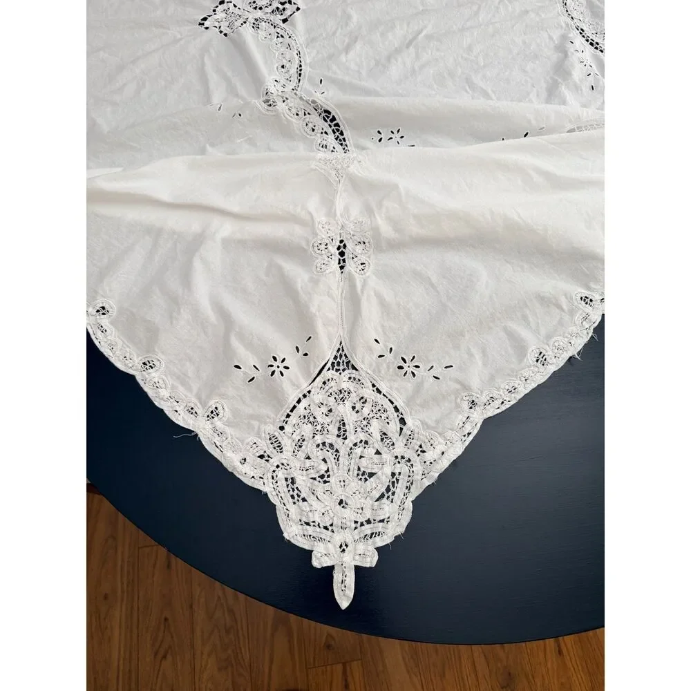 Vintage Battenburg Lace Tablecloth 64